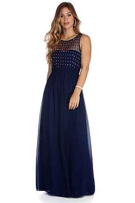 Deanne Formal Heat Stone Chiffon Dress