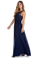 Deanne Formal Heat Stone Chiffon Dress