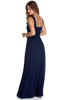 Deanne Formal Heat Stone Chiffon Dress