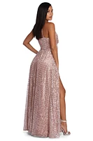 Rosealina Formal Metallic Double Slit Dress