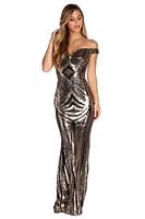 Kianna Formal Sequin Scroll Dress