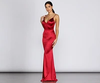 Aria Formal Satin Ruched Dress