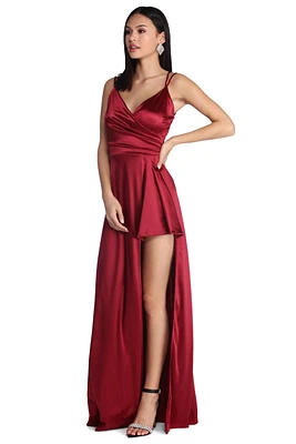 Skyla Formal High Slit Satin Dress