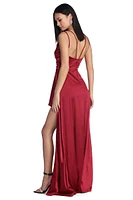 Skyla Formal High Slit Satin Dress