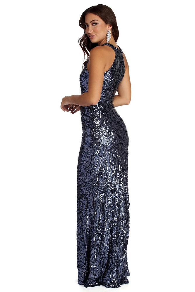 Kylie Formal Sparkling Sequin Dress