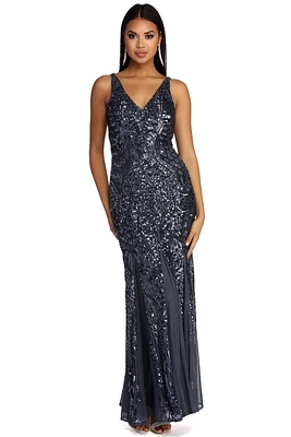 Ciara Formal Beaded And Sequin Dress