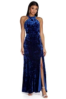 Valentina Formal Crushed Velvet Dress