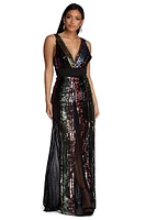 Michaela Formal Rainbow Sequin Dress