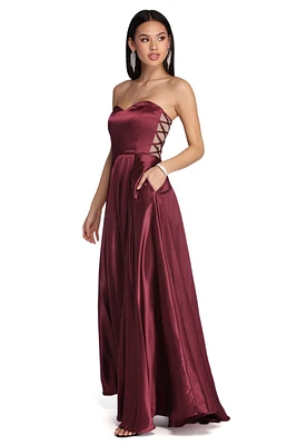 Courtney Formal Satin Sleeveless Dress