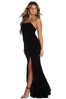 Brianna Formal Strapless Velvet Dress