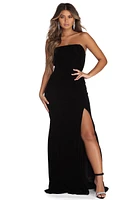 Brianna Formal Strapless Velvet Dress