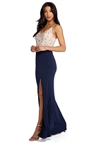 Giana Formal High Slit Beaded Dress