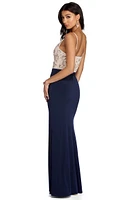 Giana Formal High Slit Beaded Dress