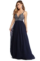 Jewel Formal Beaded Chiffon Dress