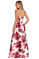 Joanna Formal Floral Satin Dress