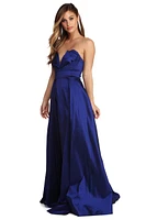 Kayla Formal High Slit Taffeta Dress