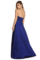 Kayla Formal High Slit Taffeta Dress