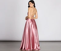 Anne Formal Lattice Satin Dress