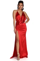 Amelia Ruched Satin Dress