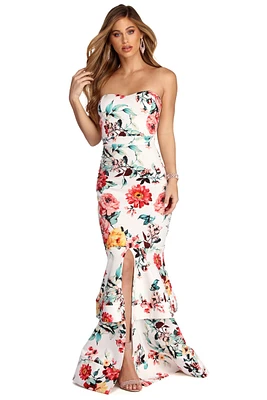 Alecia Sleeveless Floral Mermaid Dress