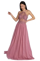 Alessandra Formal Open Back Chiffon Dress