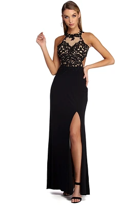 Genevieve Formal Open Back Lace Dress