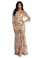 Rachel Formal Sequin Tassel Dress