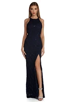 Keltie Formal Sequin And Lace Dress