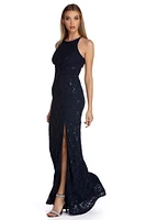 Keltie Formal Sequin And Lace Dress