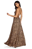 Josie Formal Leopard Lattice Dress