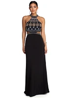 Zariyah Formal Heat Stone Cut Out Dress