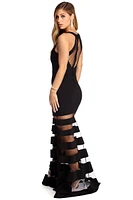 Jennifer Formal Illusion Stripe Dress