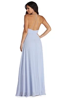 Val Formal Wrap Chiffon Dress