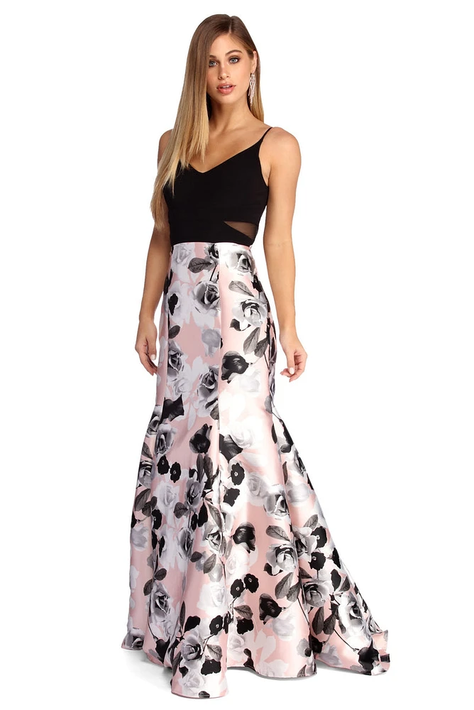 Esme Formal Floral Trumpet Dress