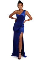 Iris One Shoulder Draped Velvet Dress