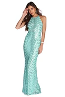 Callie Formal Chevron Sequin Dress