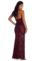 Paulina Formal High Slit Sequin Dress