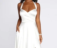 Diana Formal Satin Halter Dress