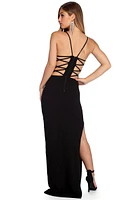 Kynlee Formal High Slit Beaded Dress