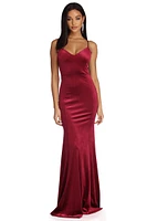 Viviana Formal Velvet Open Back Dress