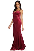 Viviana Formal Velvet Open Back Dress