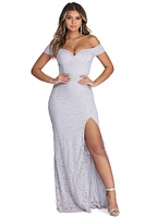 Camille Formal High Slit Glitter Dress