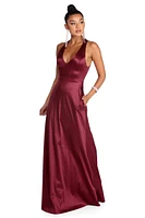 Jacqueline Formal Open Back Satin Dress