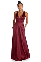 Jacqueline Formal Open Back Satin Dress