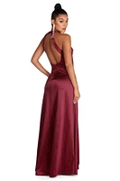 Jacqueline Formal Open Back Satin Dress