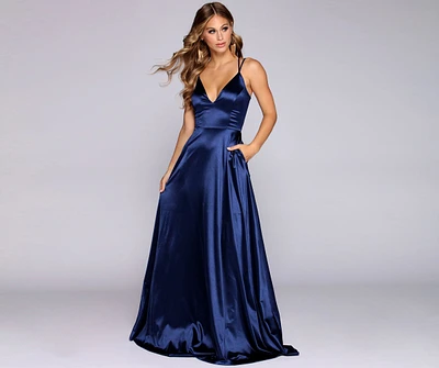 Hailey Satin A-Line Formal Dress