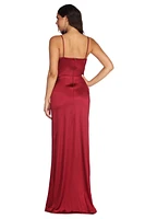 Tati Formal Satin Wrap Dress