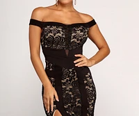 Taylor Formal Off The Shoulder Lace Dress