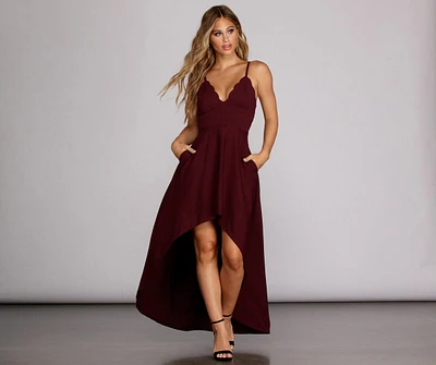 Diandra Crepe High Low Gown