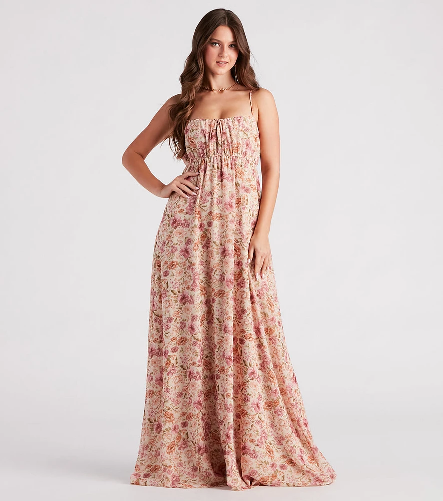 Danika Formal Chiffon Floral A-Line Dress